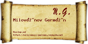 Milovánov Germán névjegykártya